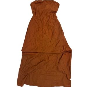 Japna Rust Strapless Maxi Dress